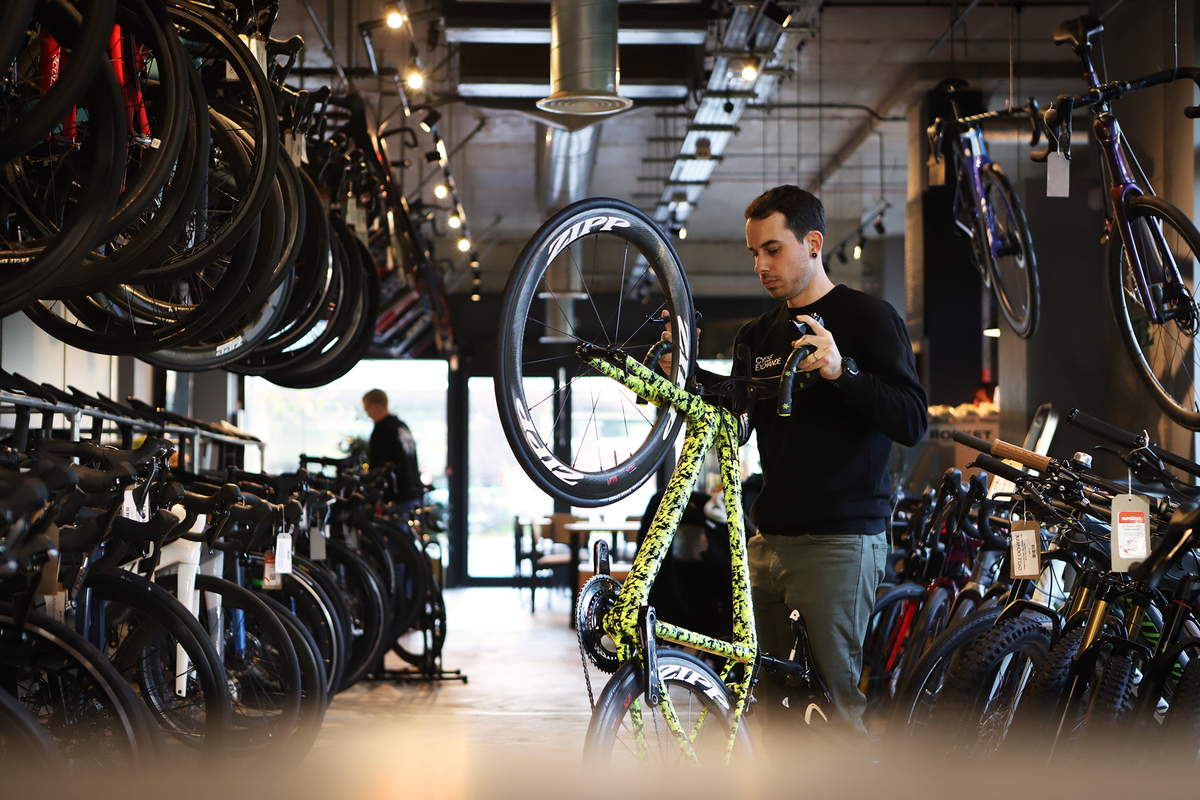 Bikes on the Cycle Exchange shop floor