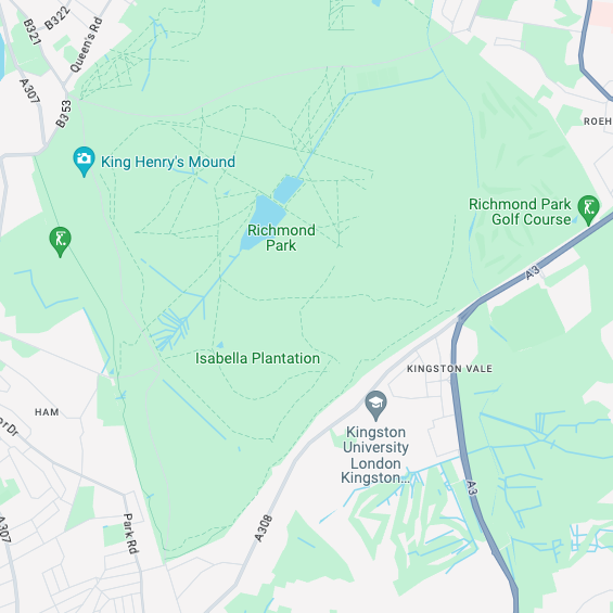 Map of a Richmond Park road loop
